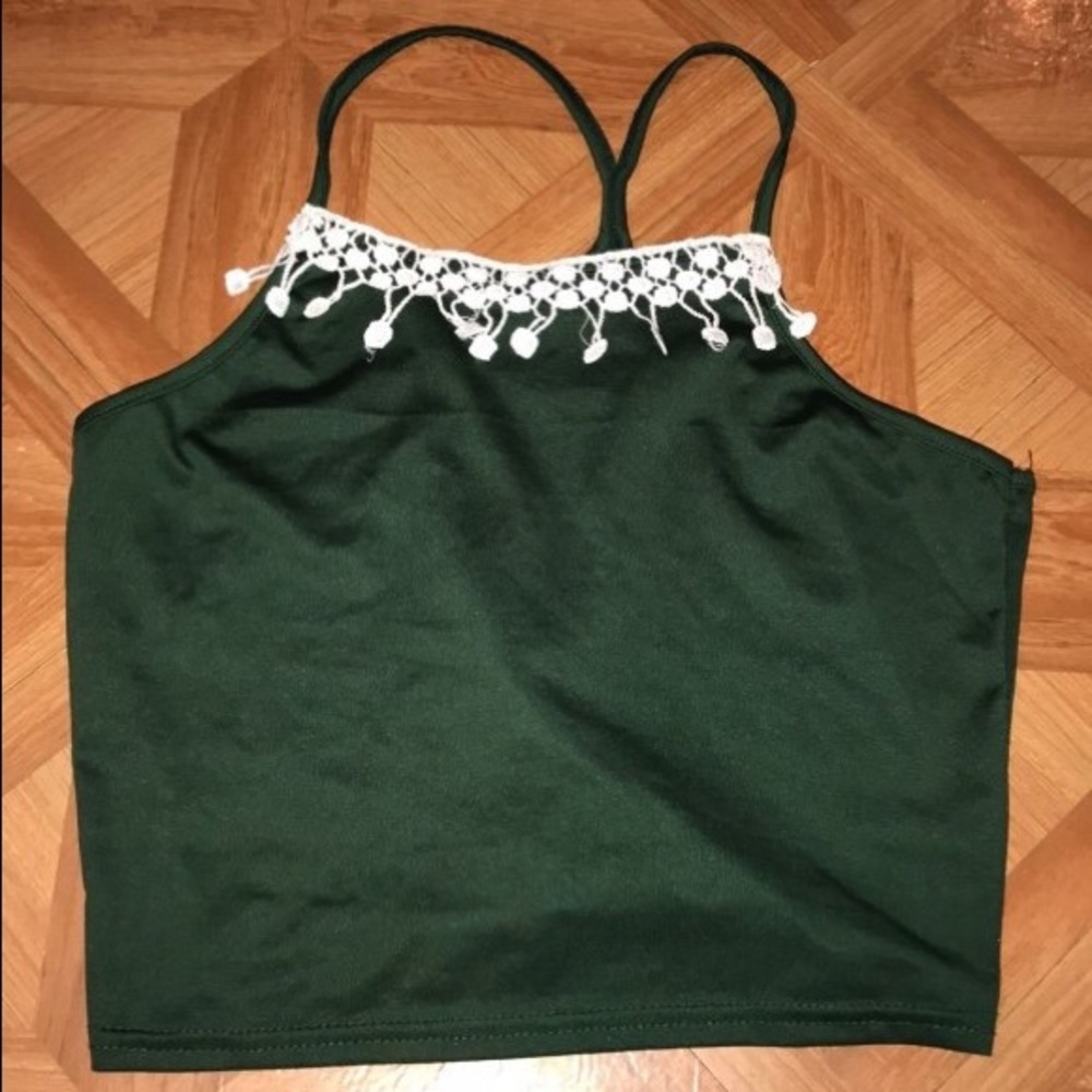 Green crop top
